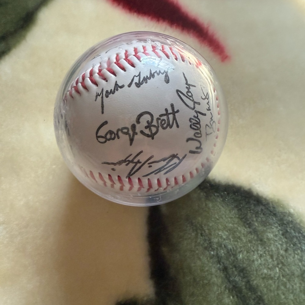 MLB Autographed Baseball with Black and Red Stitching